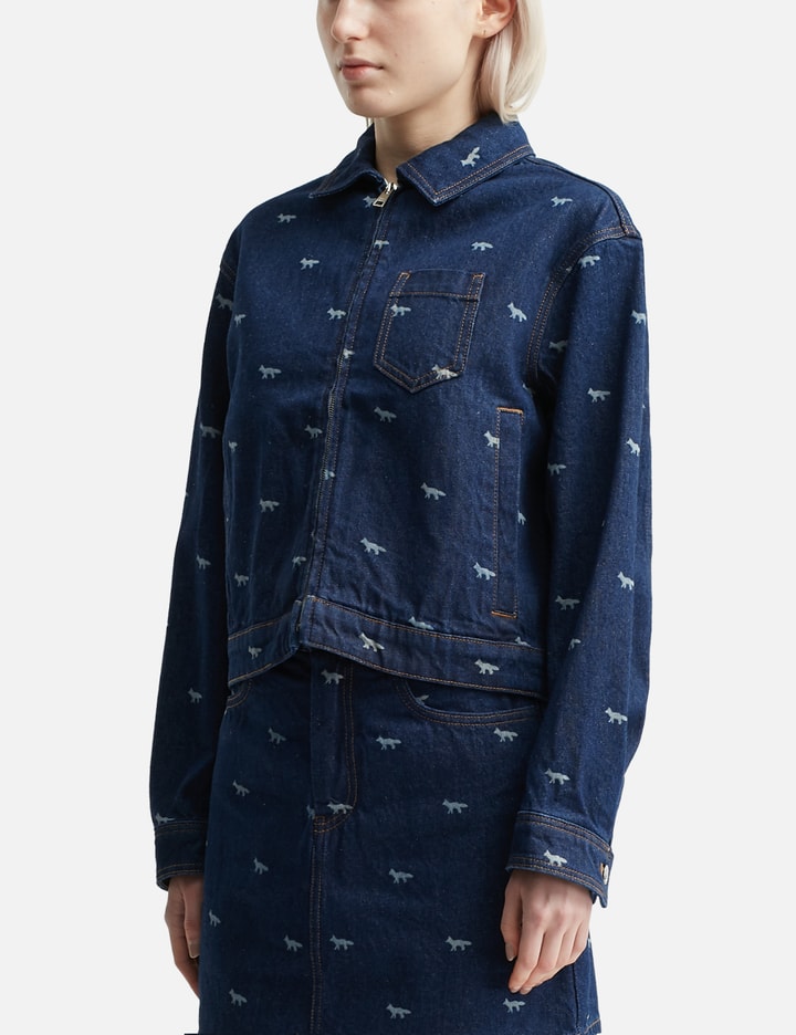 Zipped Cropped Denim Jacket Placeholder Image