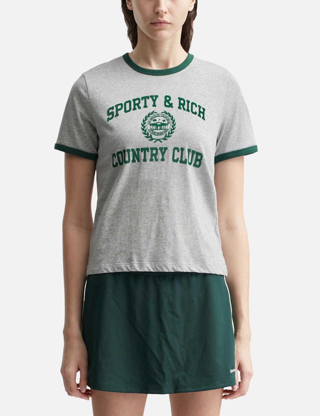 Sporty & Rich Varsity Crest Ringer T-Shirt