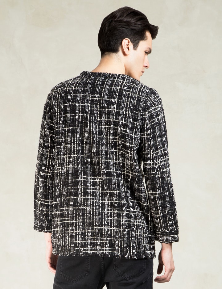 Black/Grey Ikkat Yutok Woven Sweater Placeholder Image
