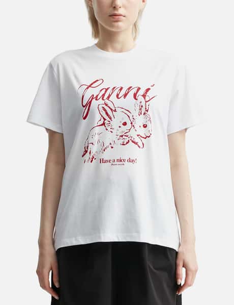 Ganni Basic Jersey Bunnies Relaxed T-shirt