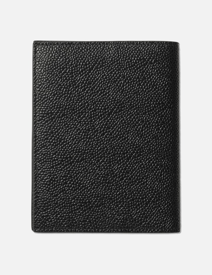 Thom Browne PASSPORT HOLDER IN PEBBLE GRAIN LEATHER