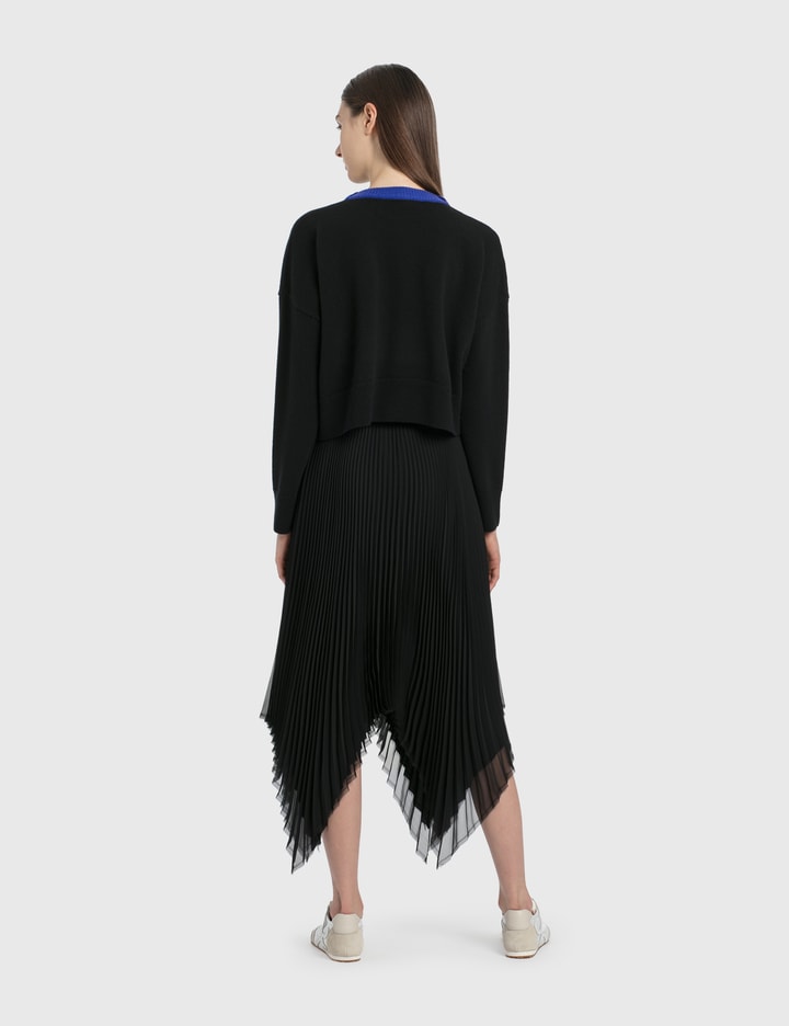 Asymmetric Pleated Skirt Leather Trim Placeholder Image