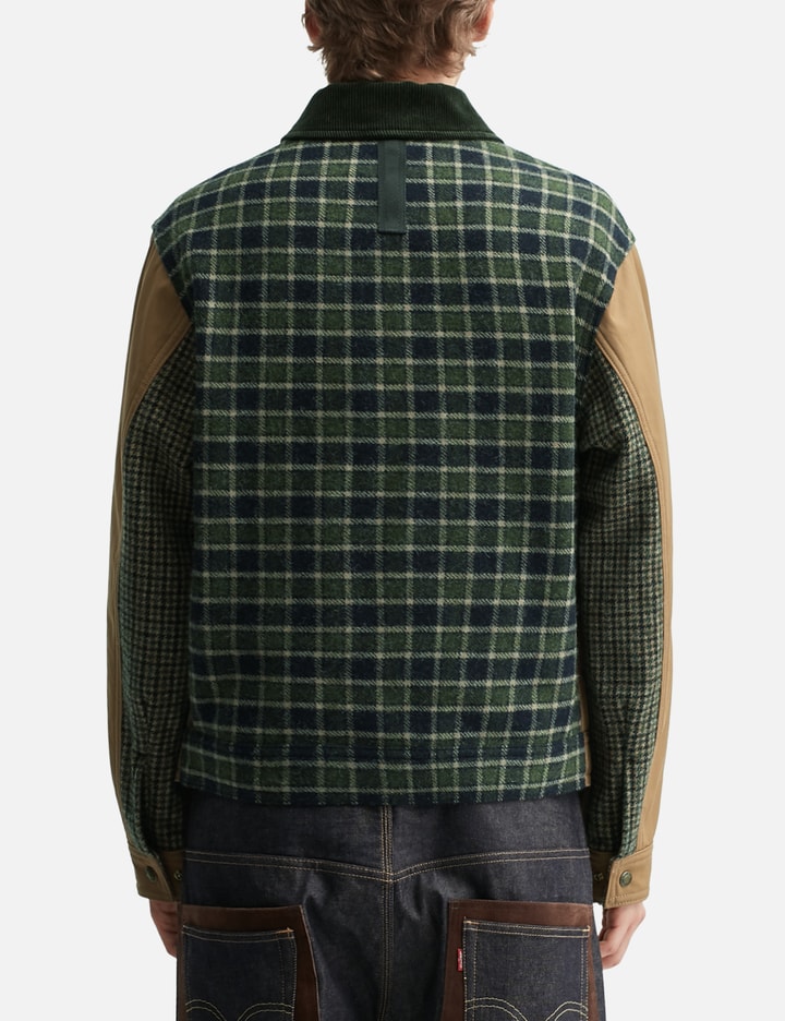 Junya Watanabe Cotton Oxford X Wool Nylon Check Filson Jacket In Brown