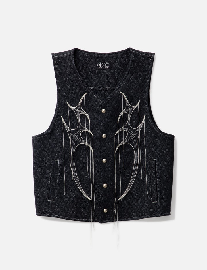 Thug Club Tribal Tree Quilted Vest In Black