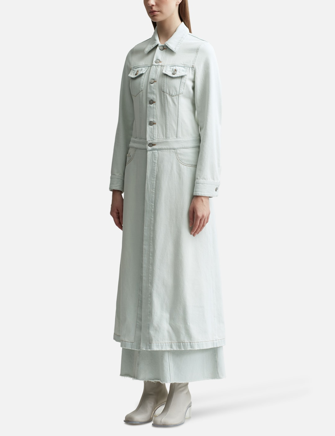 Lightweight Long Denim Coat view 8