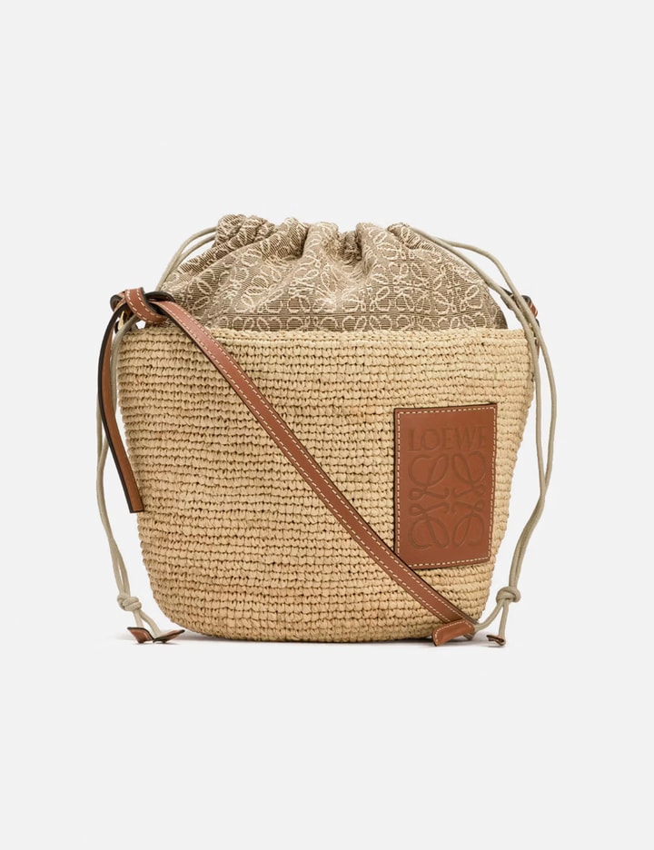 Loewe - Pochette Bag In Raffia, Anagram Jacquard, And Calfskin