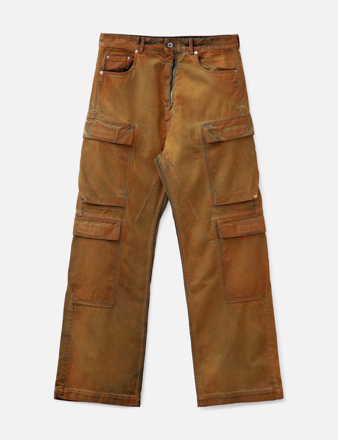 Double Cargo Jeans In Orange Wash Denim