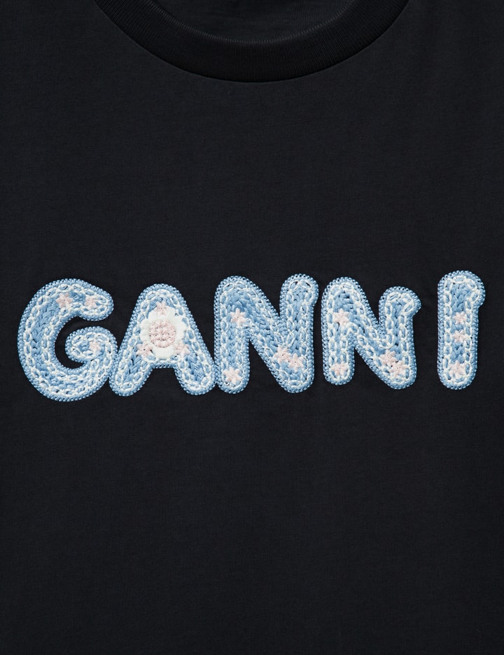 Ganni Ganni Logo Embroidery Baby Fit T-Shirt