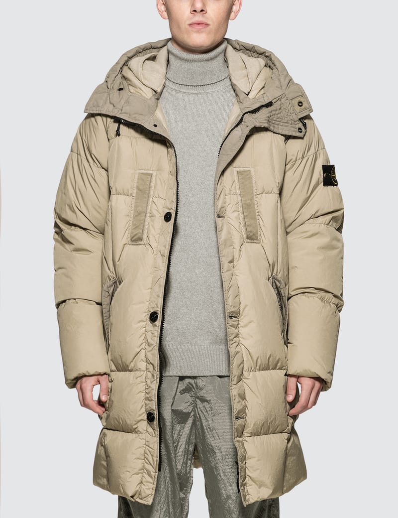Stone Island - Garment Dyed Crinkle Reps NY Down Long Jacket | HBX -  Globally Curated Fashion and Lifestyle by Hypebeast