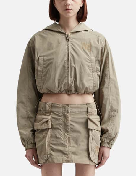 T By Alexander Wang HOODED CROPPED ZIP JACKET