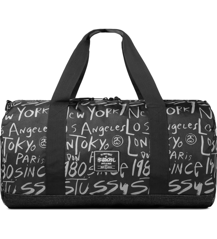Black Print Stussy x Herschel Supply Co. Cities Large Duffle Bag Placeholder Image