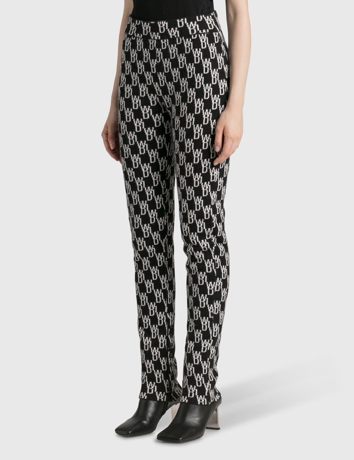 Side Slit Logo Jacquard Trousers Placeholder Image
