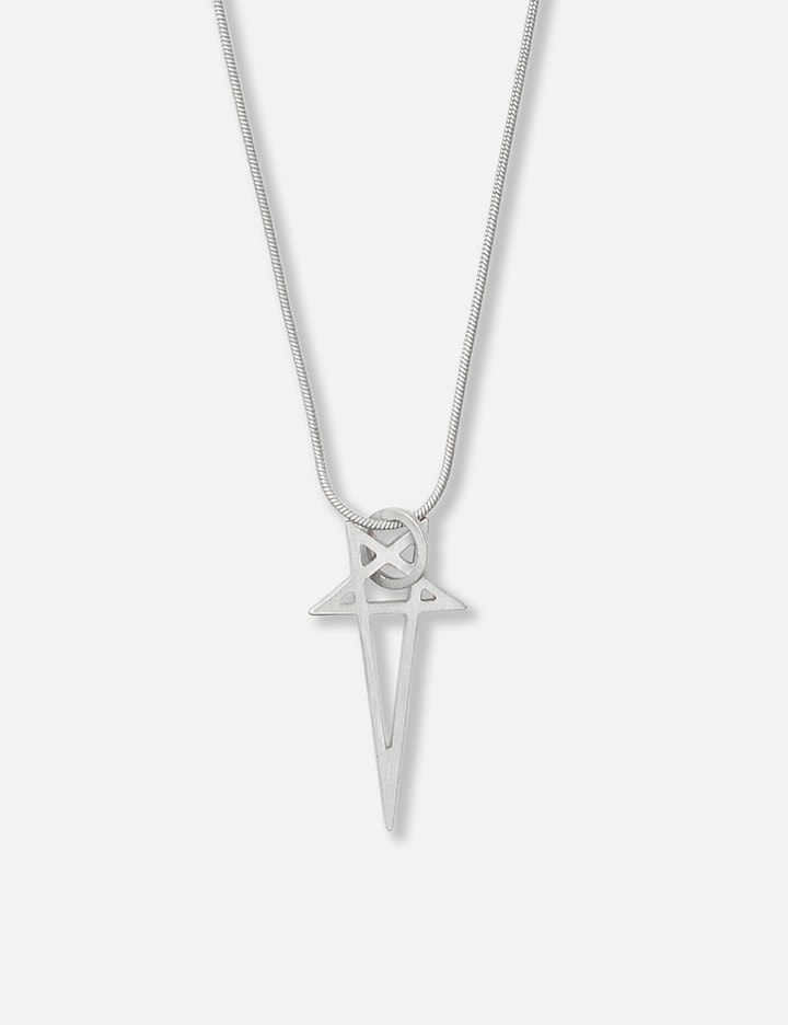 Rick Owens Pentagram Charm Necklace In Silver