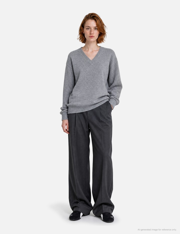 Moondal 15 Deep V-Neck Knit In Gray