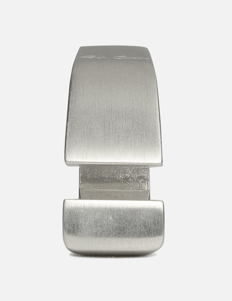 Rick Owens engraved-logo hoop earring - Silver