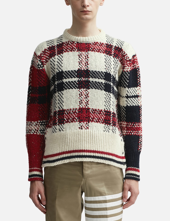 DONEGAL TARTAN STRIPE CREW NECK PULLOVER Placeholder Image