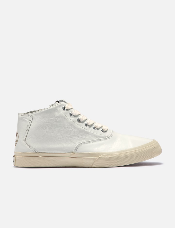Visvim X Mastermind Leather High-top Shoes In White