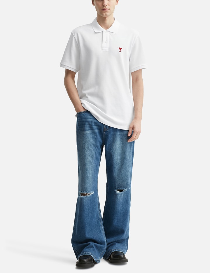 Ami Alexandre Mattiussi Ami De Coeur Polo Shirt In White