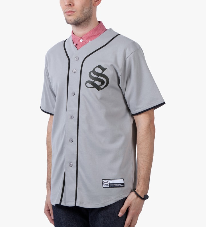 Stüssy - Grey S Baseball Jersey Shirt  HBX - Globally Curated Fashion and  Lifestyle by Hypebeast