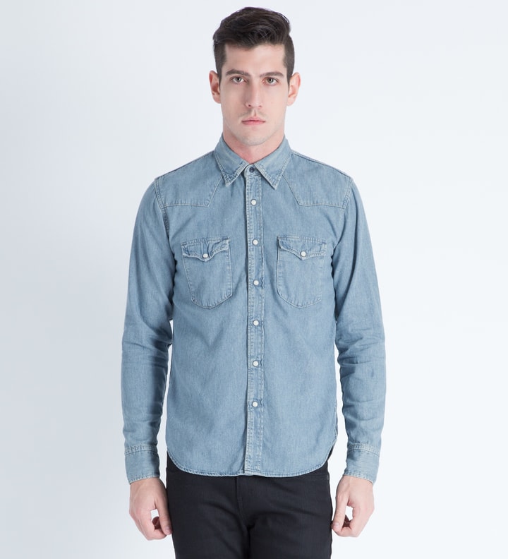 Chrome Hearts Indigo Denim Shirt