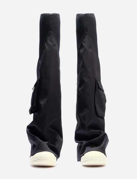 Rick Owens Drkshdw Cargo Fetish Boots - Black, brand-new pair with 