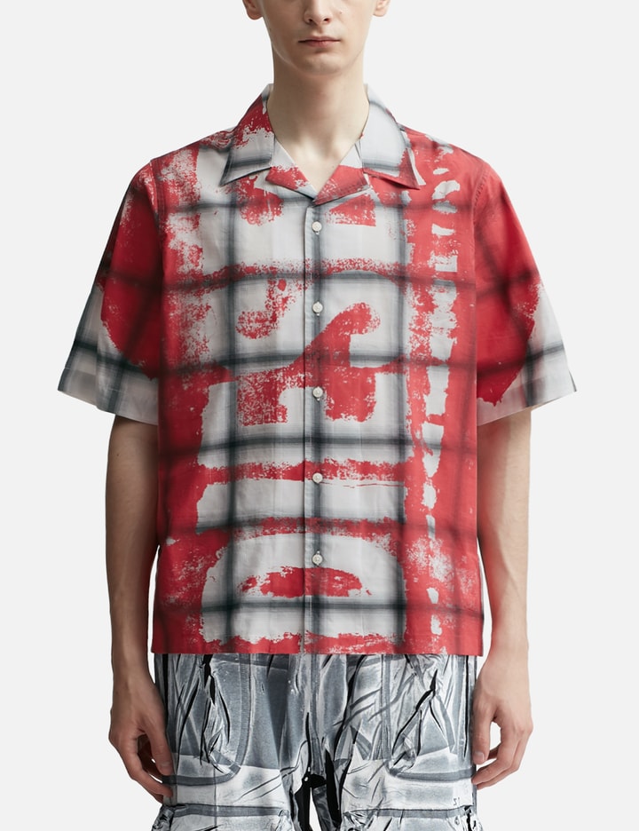 S-Nabil Check bowling shirt with fading logo Placeholder Image
