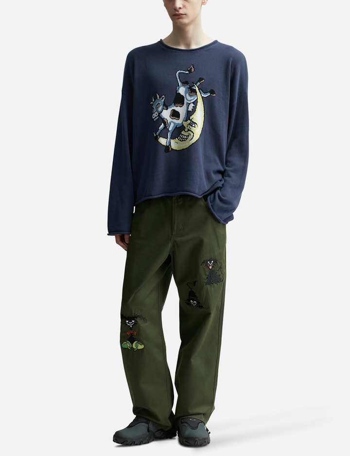 Shop Brain Dead Twisted Snout Embroidered Pants In Green