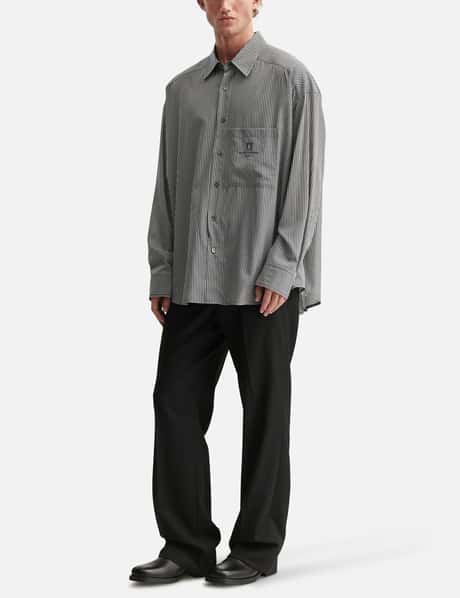 Black Semi-Wide Wool Pants view 14