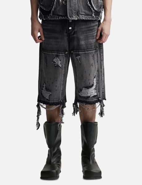 THUG CLUB - Double knee Damage Shorts | HBX - Globally Curated  