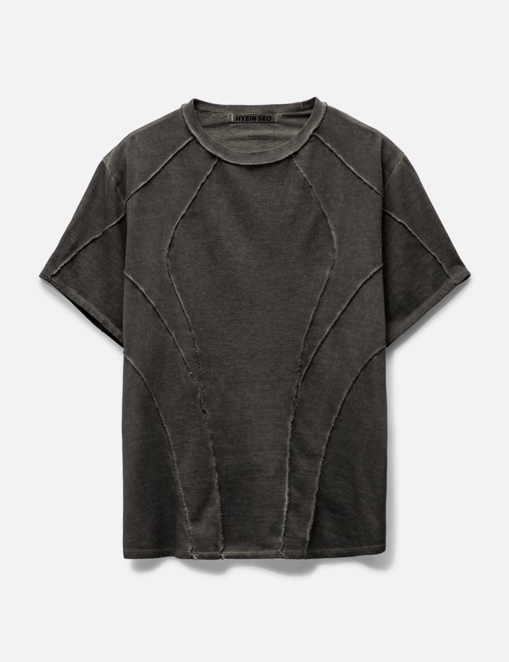 Black Exposed Seam T-Shirt by HYEIN SEO on Sale