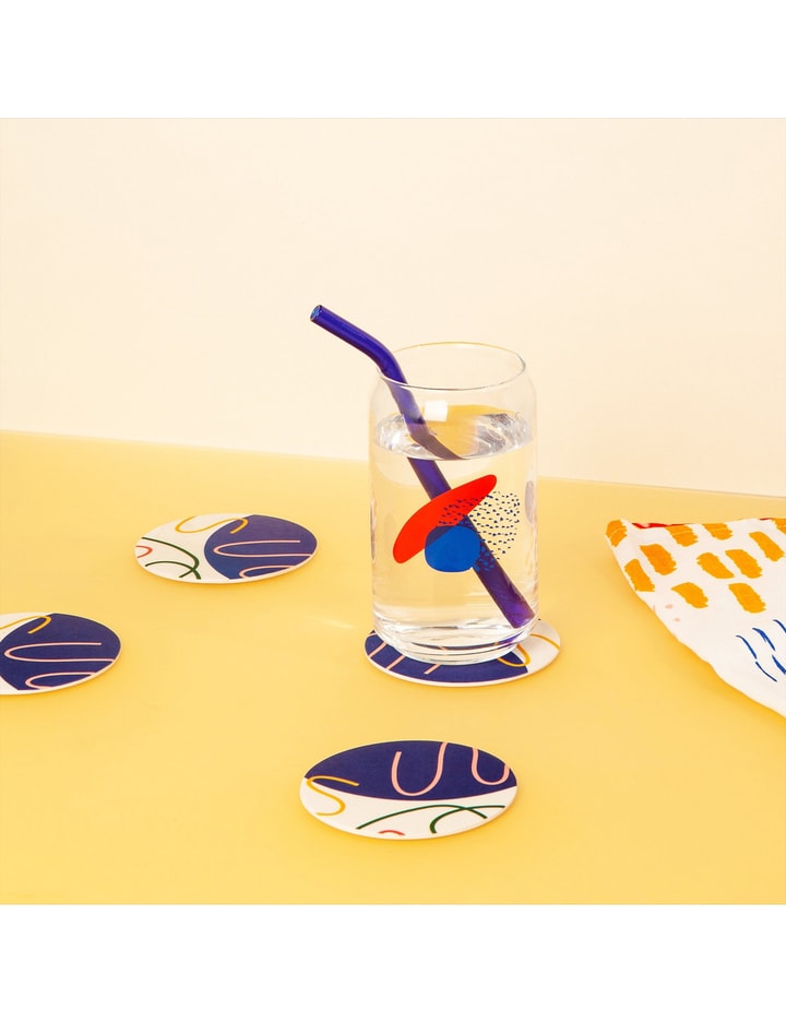 Bamboo Coasters Set – Blue Abstract Placeholder Image