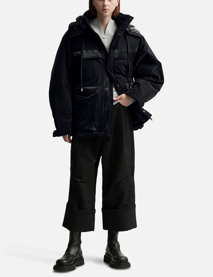 Oversized Mixed Fabric Quilted Parka Placeholder Image