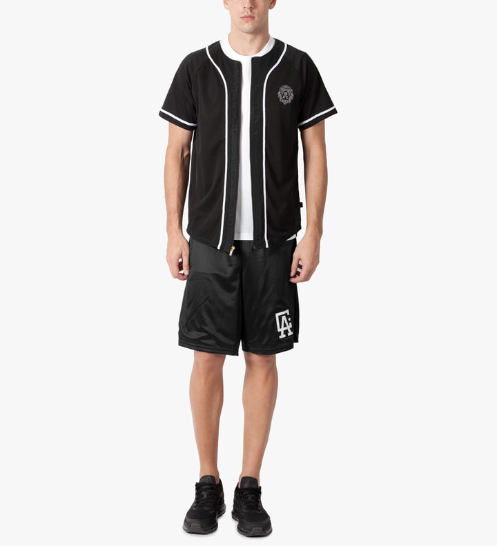 Black Poly Mesh Baseball Jersey Placeholder Image