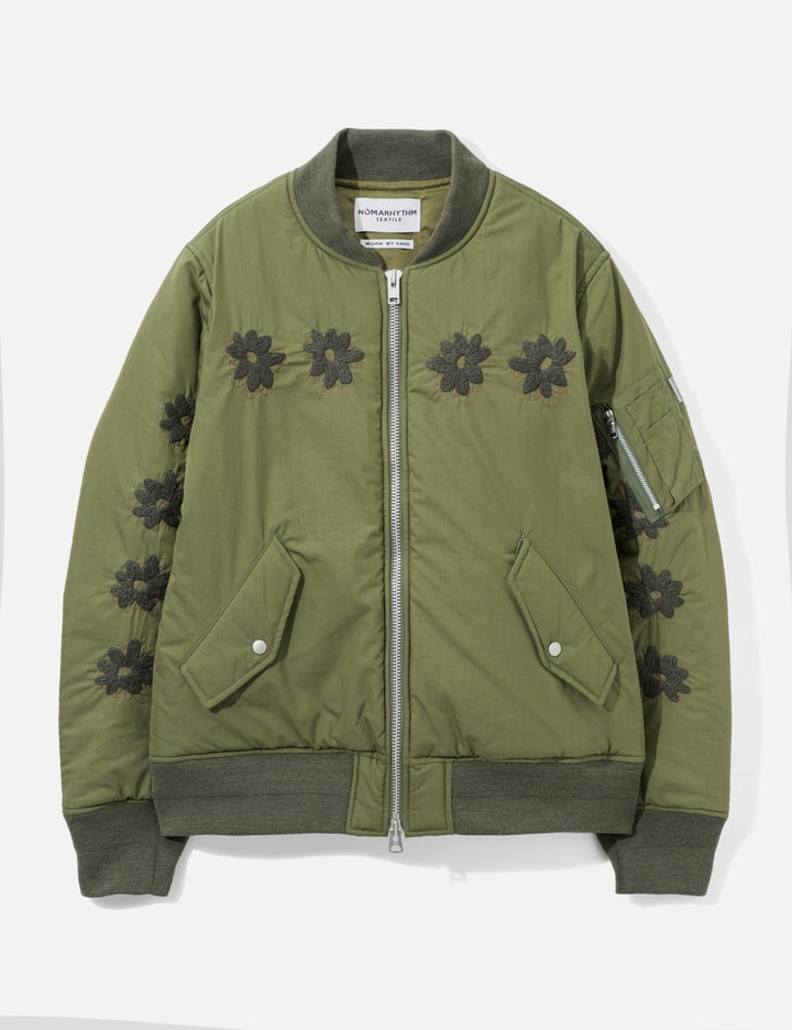 NÒMARHYTHM TEXTILE Flower Embroidery Flight Jacket