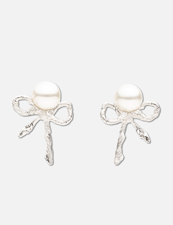 YVMIN SHUSHU/TONG × YVMIN Twisted Rope Bow Pearl Earring