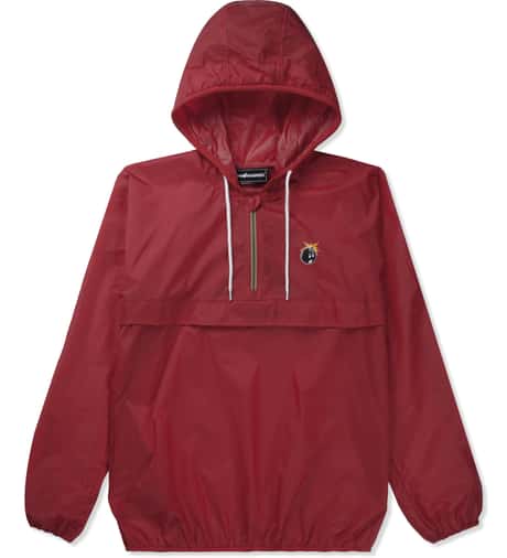 The Hundreds Red Circuit Windbreaker Jacket HBX