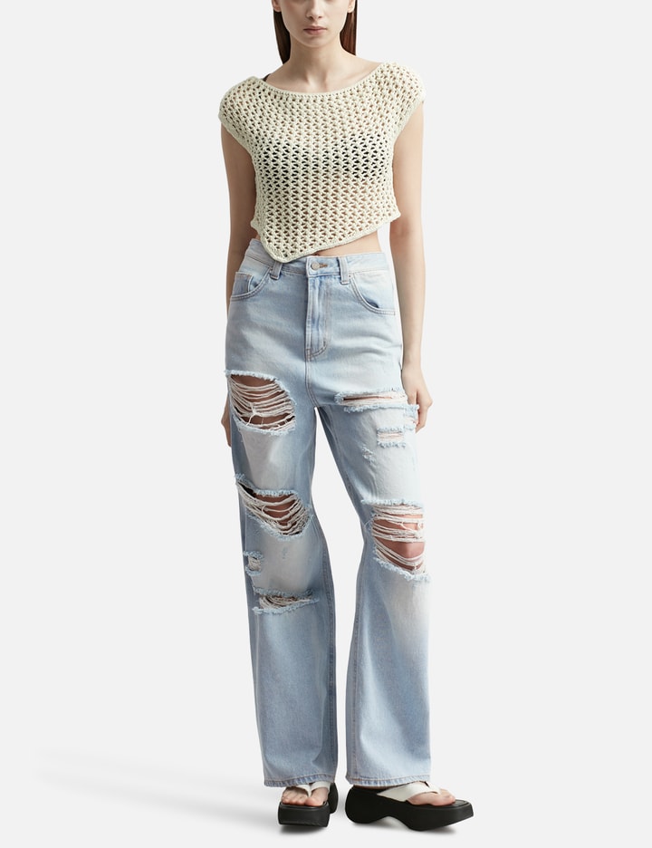 DISTRESSED HIGH WAIST JEANS Placeholder Image