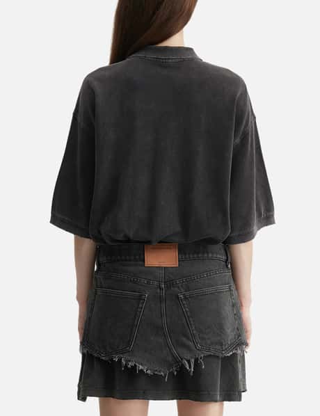 Layered Polo Mini Dress With Reconstructed Denim Skirt view 12
