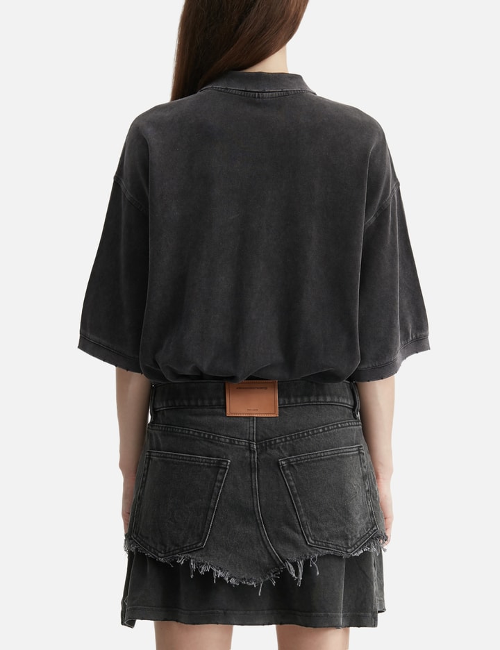 Layered Polo Mini Dress With Reconstructed Denim Skirt view 4