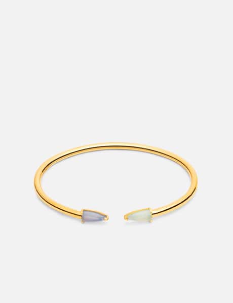 SUOT Studio “Half Cut” Small Blue Chalcedony Bracelet