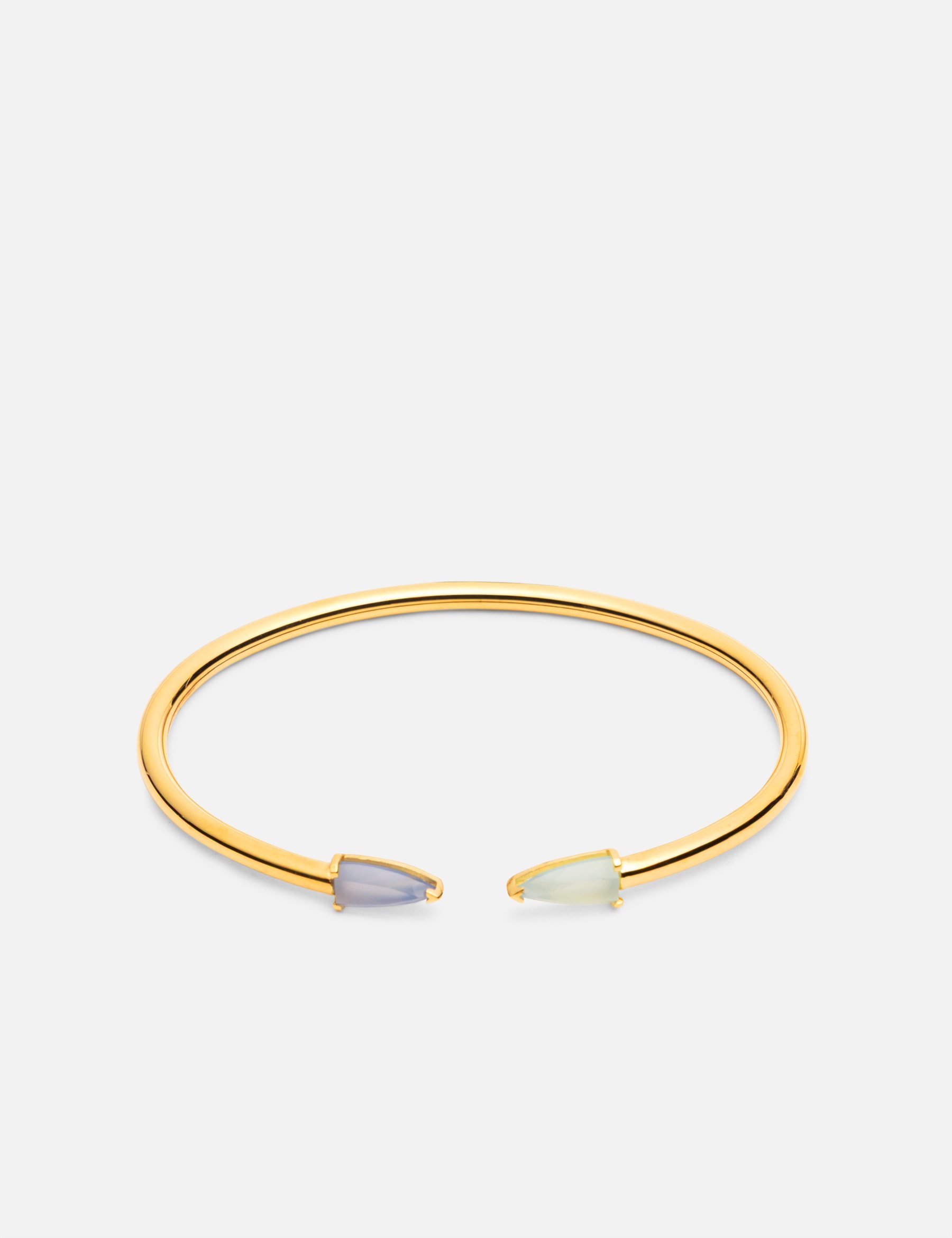 “Half Cut” Small Blue Chalcedony Bracelet view 10
