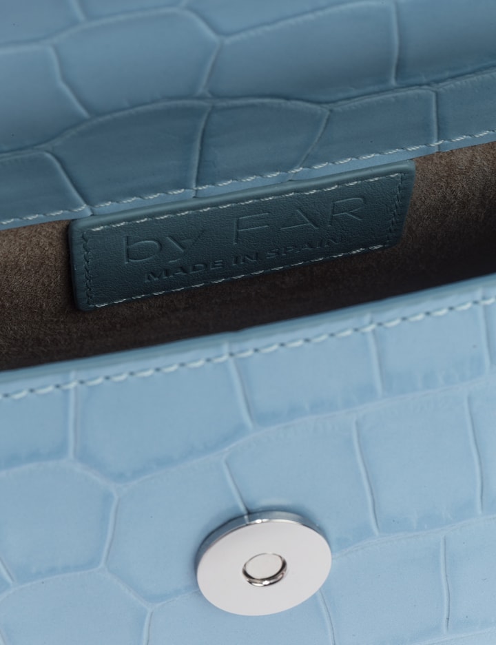 Mini Sky Blue Croco Embossed Leather Bag Placeholder Image