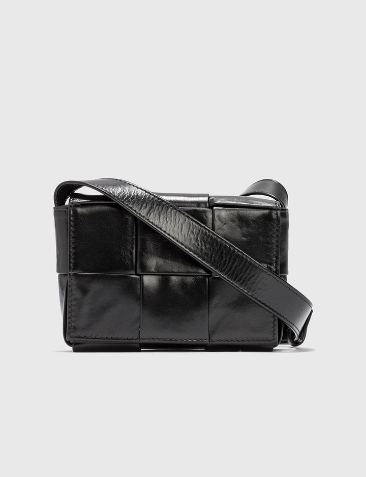 Bottega Veneta Cassette Intreccio Crossbody Bag Small Black in Calfskin  Leather with Silver-tone - US