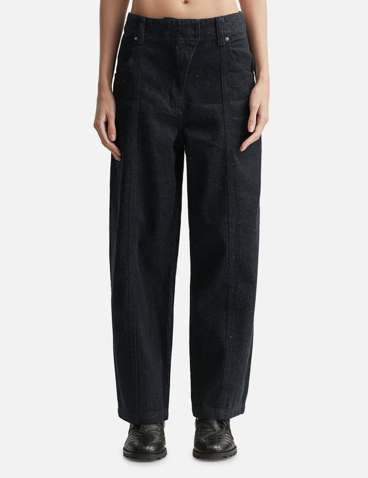 Anggae Nep Wide Denim In Black