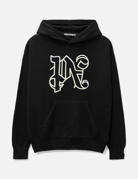 Palm Angels Hoodie Black And White Palm Angels MONOGRAM KNIT