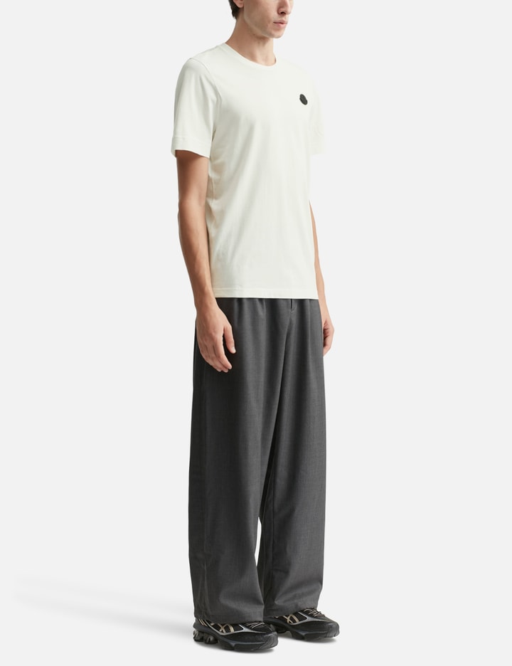 Moncler Cotton Jersey T-shirt With Contrasting Logo Patch In White