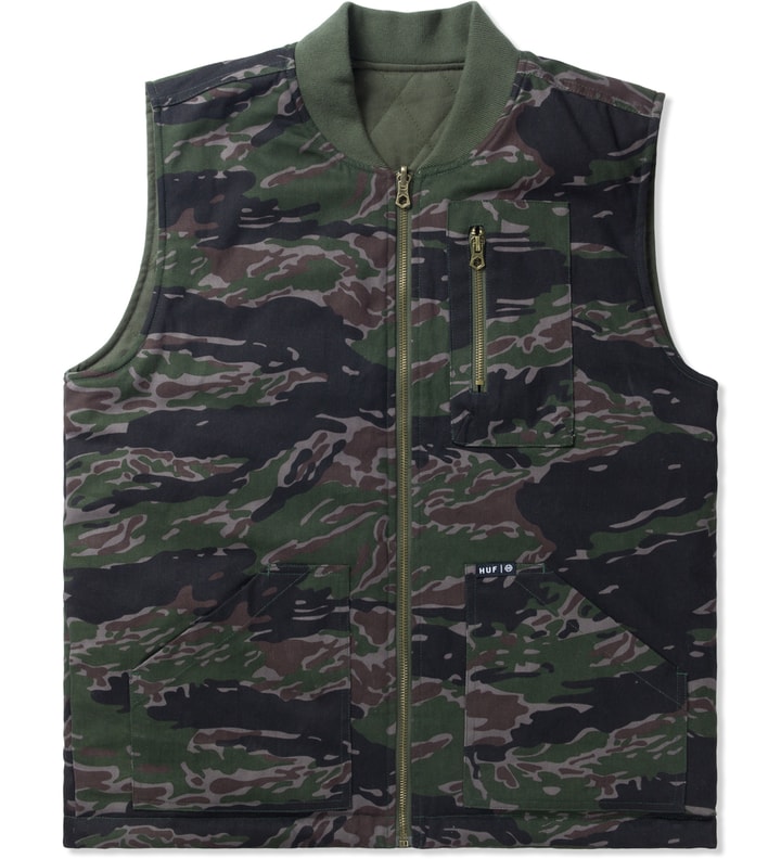 Olive Camo/Reversed Tiger Camo  Reversible Vest Placeholder Image