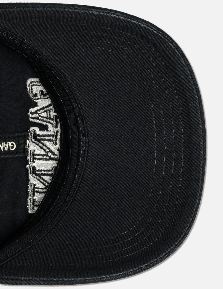 Ganni Women Slate Cotton Baseball Cap In Black