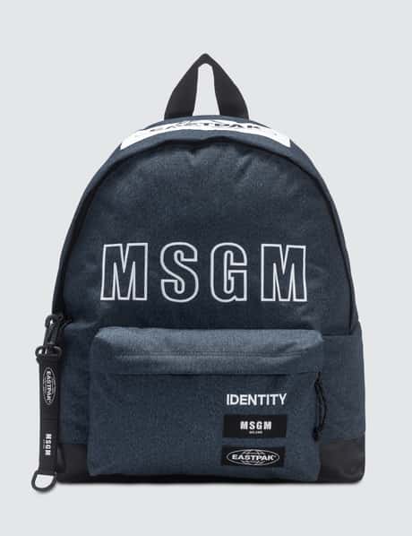 MSGM Msgm X Eastpak Denim Logo Backpack HBX Globally Curated