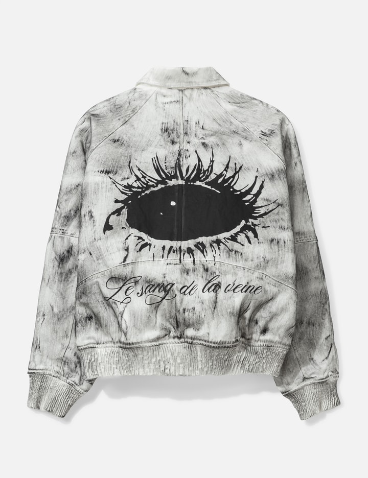 Thought We Friends Bane Waxed Denim Varsity Jacket